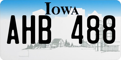 IA license plate AHB488