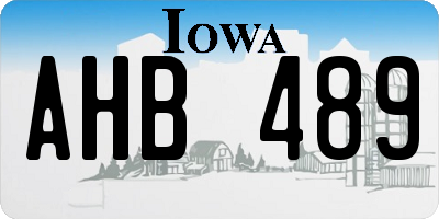 IA license plate AHB489