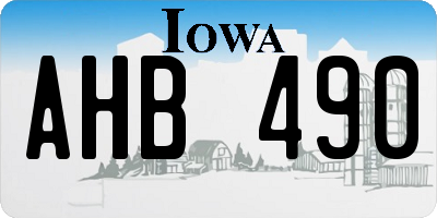 IA license plate AHB490