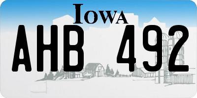 IA license plate AHB492