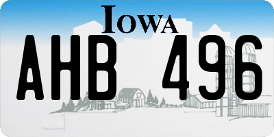 IA license plate AHB496
