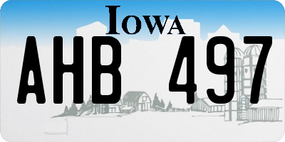 IA license plate AHB497