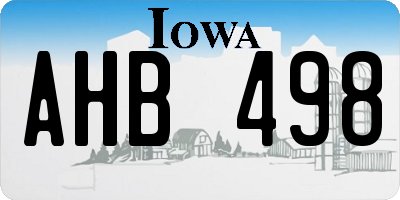 IA license plate AHB498