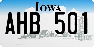 IA license plate AHB501