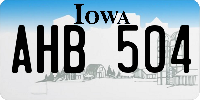 IA license plate AHB504