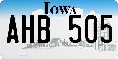 IA license plate AHB505