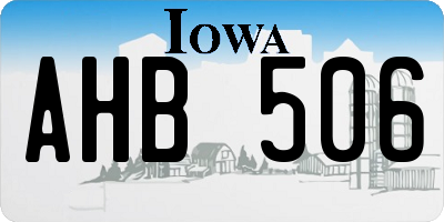 IA license plate AHB506