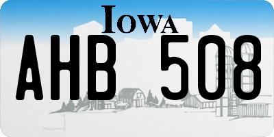 IA license plate AHB508