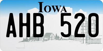 IA license plate AHB520
