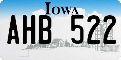IA license plate AHB522