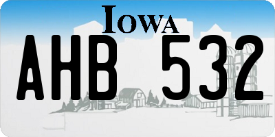 IA license plate AHB532