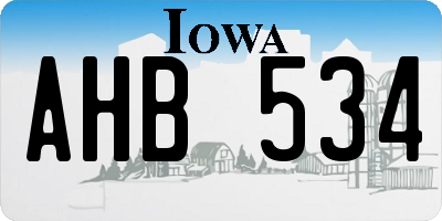 IA license plate AHB534