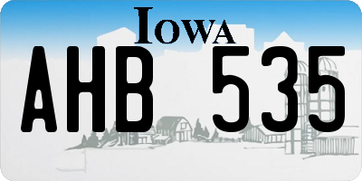 IA license plate AHB535