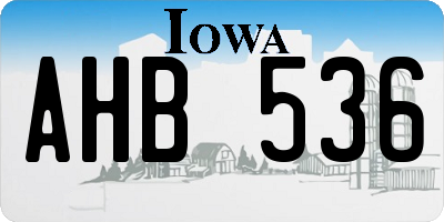 IA license plate AHB536
