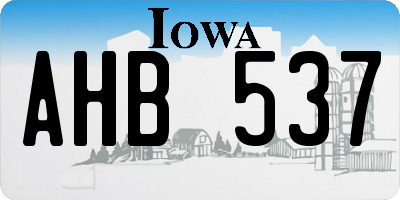 IA license plate AHB537