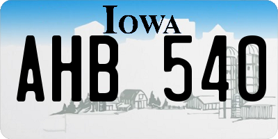 IA license plate AHB540