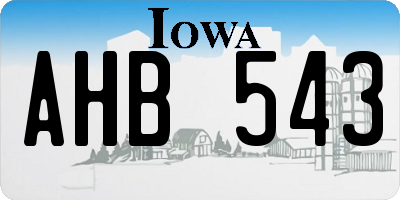 IA license plate AHB543