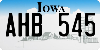 IA license plate AHB545