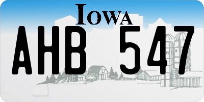 IA license plate AHB547