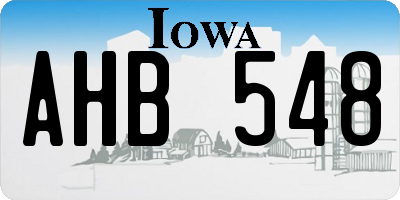 IA license plate AHB548
