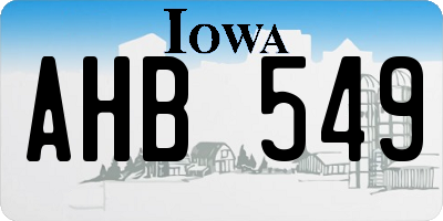 IA license plate AHB549