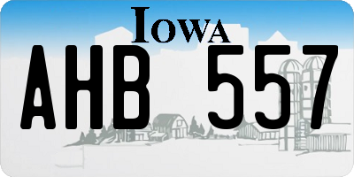 IA license plate AHB557