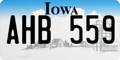 IA license plate AHB559