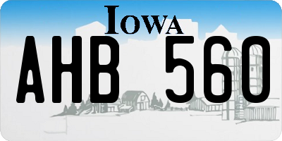 IA license plate AHB560