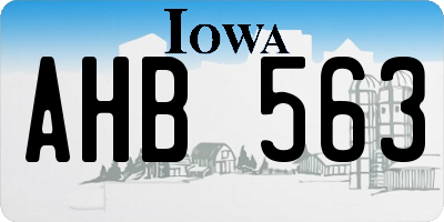 IA license plate AHB563
