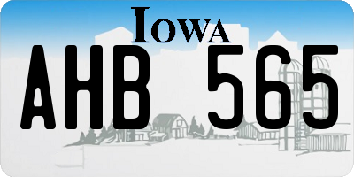 IA license plate AHB565