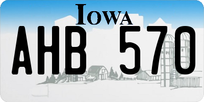 IA license plate AHB570