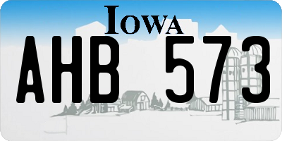 IA license plate AHB573