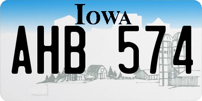 IA license plate AHB574