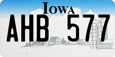IA license plate AHB577