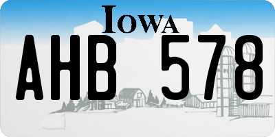 IA license plate AHB578