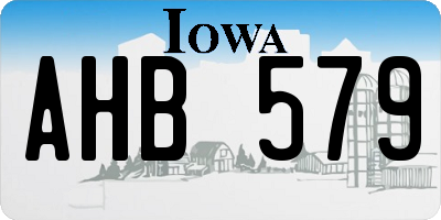 IA license plate AHB579