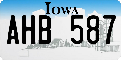 IA license plate AHB587