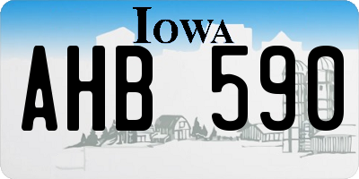 IA license plate AHB590