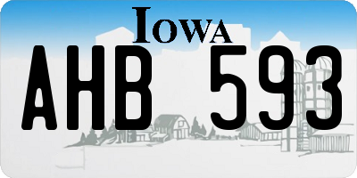 IA license plate AHB593