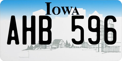 IA license plate AHB596