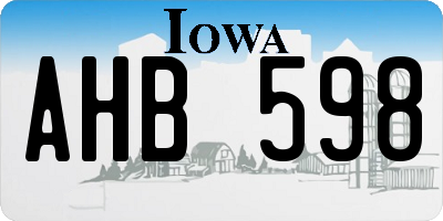 IA license plate AHB598