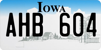 IA license plate AHB604