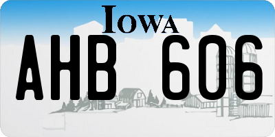 IA license plate AHB606