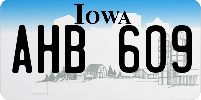 IA license plate AHB609