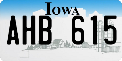 IA license plate AHB615