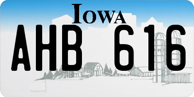 IA license plate AHB616