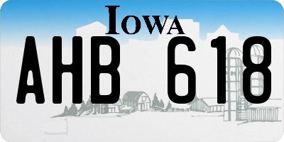 IA license plate AHB618