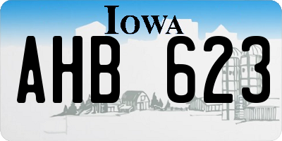 IA license plate AHB623