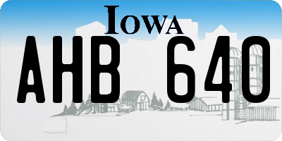 IA license plate AHB640