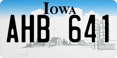 IA license plate AHB641